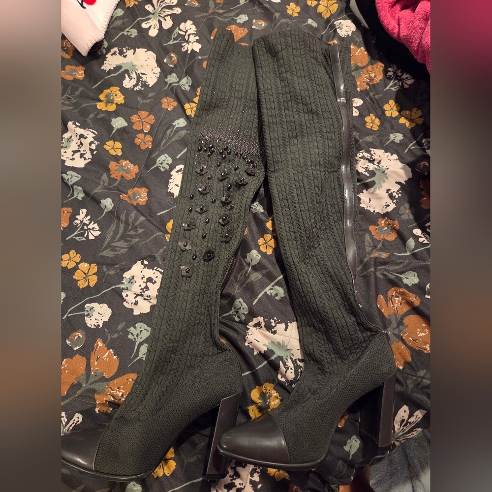 Stuart Weitzman Dark Green Heeled Boots